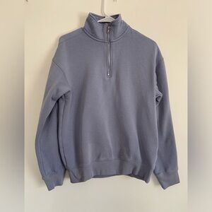 H&M Men's Zip-Up Sweatshirt in Dusty Blue